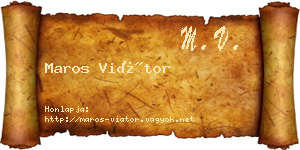 Maros Viátor névjegykártya